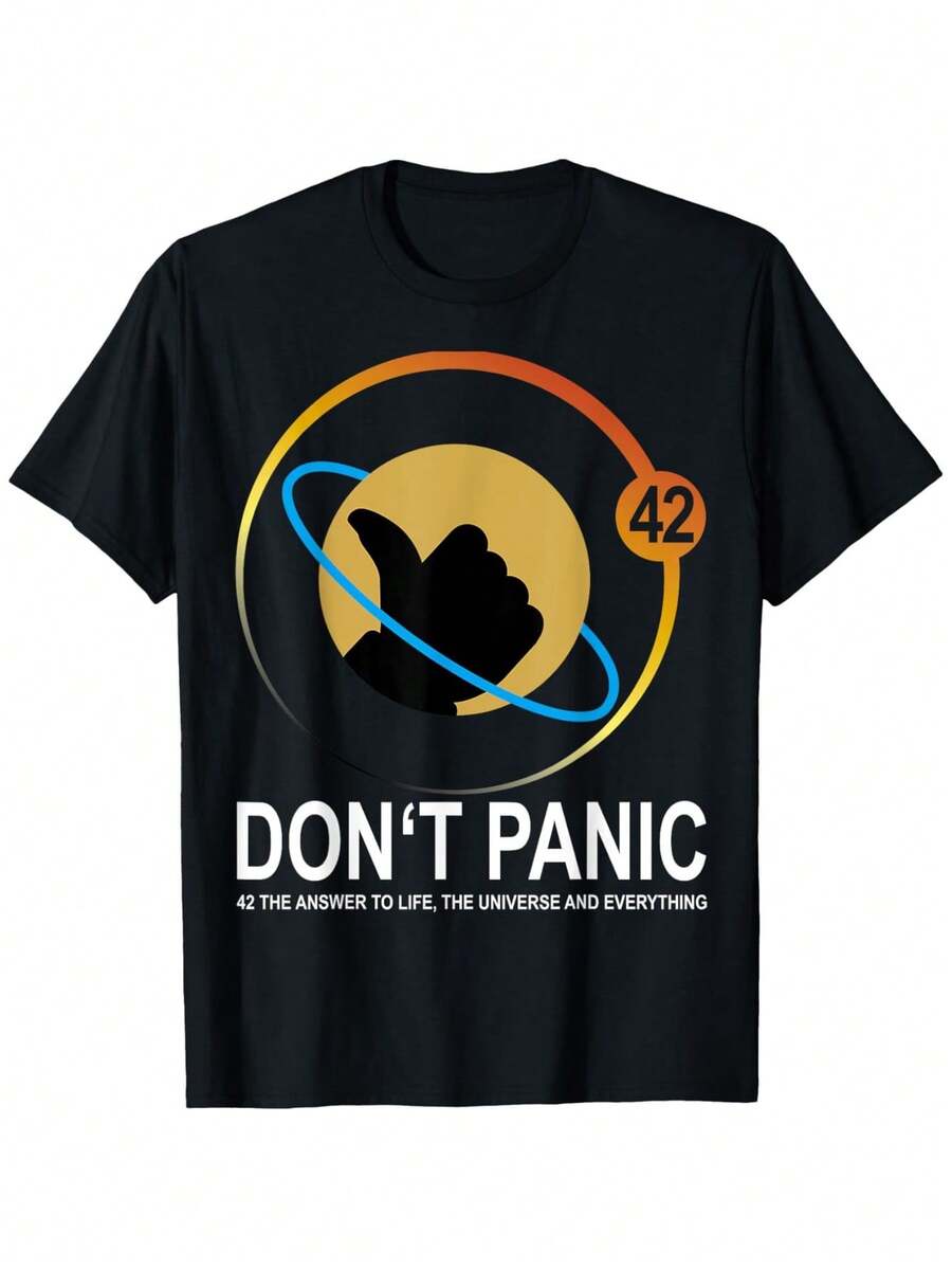 Camiseta 'La Respuesta a la Vida, el Universo y Todo' - Camiseta 'La Guía del Haciletero al Icónico Número 42', 100% Algodón, Unisex, Casual, con Estampado Duradero, Lavable a Máquina, Apta - Negro - Ver 1