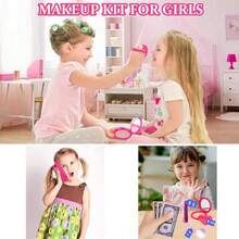 Little Girls Toy Wallet, With Pretend Makeup, Princess Toy Set, Includes Handbag, Phone, Watch, Scarf, Children's Toy Wallet, Birthday Gift, Suitable For Girls Aged 3, 4, 5, 6 And Above. - Pink - View 6