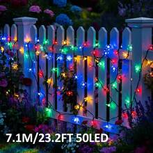 Luces de Hada de Flor de Cerezo Multicolor Alimentadas por Energía Solar, 20/50/100 piezas Luces de Cadena de Flores LED, 8 Modos de Parpadeo Ajustables, Decoración Impermeable para Interior/Exterior Patio Jardín, Regalo Perfecto para Boda Día de San Valentín Día de la Madre Navidad - Luces coloridas de flores de cerezo - Ver 14