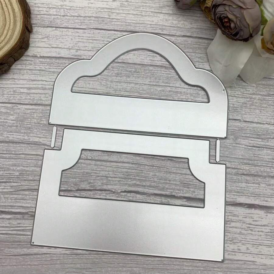 Juego de troqueles de bolsillo cosido con etiqueta, troqueles de metal para hacer tarjetas, etiquetas de regalo, diarios y planificadores, manualidades de papel, scrapbooking - plata - Ver 1