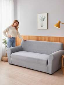 1pc Minimalist Stretch Sofa Cover, Made Of Milk Silk, All-In-One Elastic Design, Machine Washable, Pet-Friendly Sofa Protector, Fits Single To 4-Seater Sofas, Suitable For Living Room, Bedroom, Dining Area - Multicolor - View 1