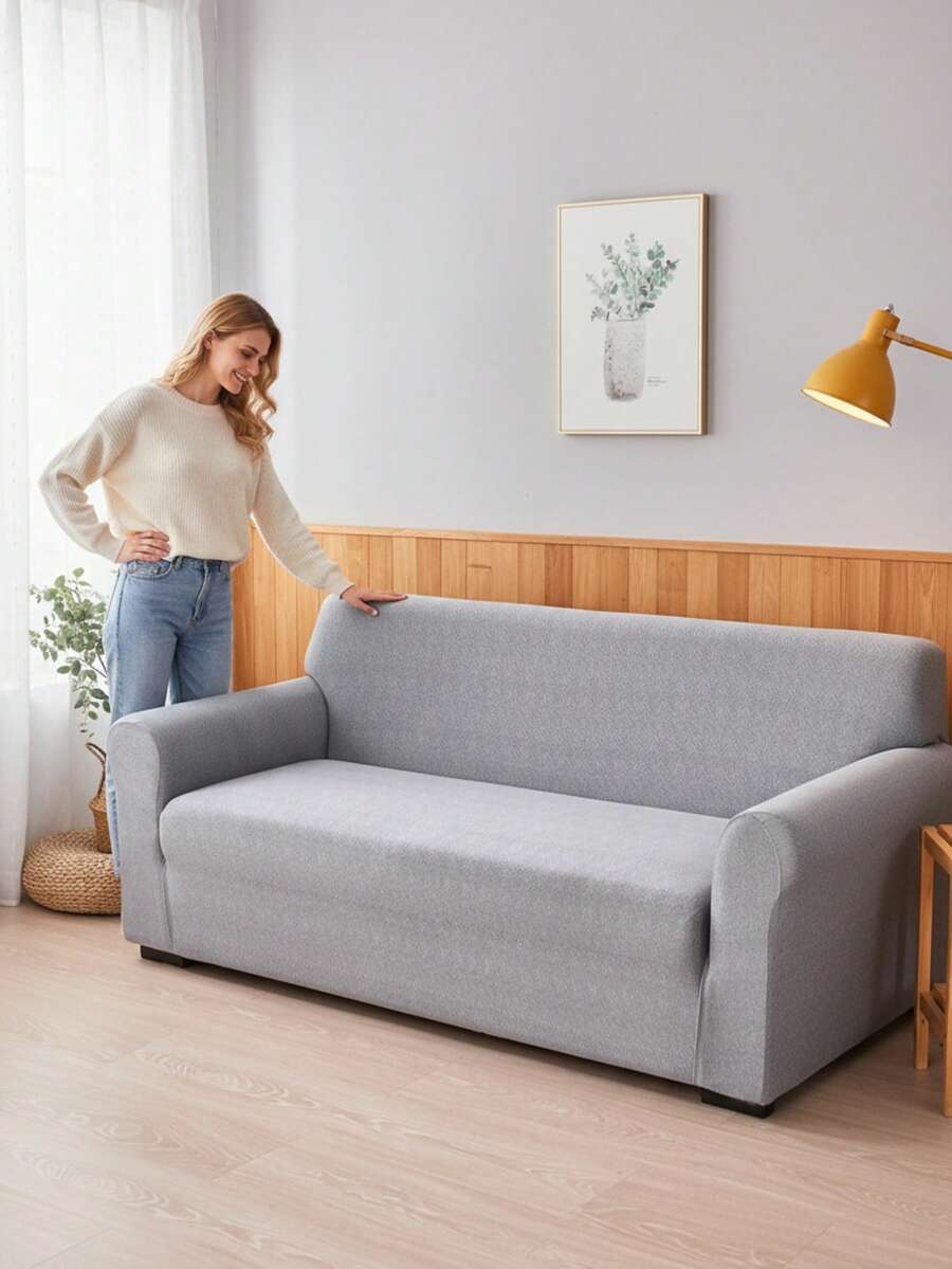 1pc Minimalist Stretch Sofa Cover, Made Of Milk Silk, All-In-One Elastic Design, Machine Washable, Pet-Friendly Sofa Protector, Fits Single To 4-Seater Sofas, Suitable For Living Room, Bedroom, Dining Area - Multicolor - View 1