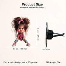 Cute Little Girl Car Air Vent Decor - Angry Girl - View 3