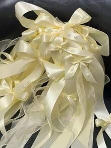 Double-Sided Glossy High-Density Colorfast Satin Ribbon, Suitable For Gift Box Packaging, Handmade Bow Hair Accessories, Flower Bouquet Bundling, Wedding Party Venue Decoration, Christmas, Valentine's Day Holiday Decor, Party Decoration, Halloween Decoration. (Machine Dyed, Slight Color Difference) - Multiple Styles - View 7