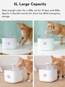 3L/101.45ozPet Water Fountain For Cats And Dogs, Automatic Drinking Fountain With Filter, Quiet Water Circulation System, Large Capacity Cat Water Dispenser, Easy To Clean(Replacement Filters Can Be Purchased Separately) - 3L - View 9