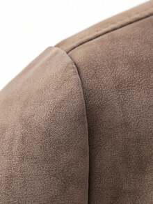Men's Faux Leather Lapel Zip-Up Jacket, Old Money Style Vintage Minimalist Solid Color Casual Commuter Coat For Autumn/Winter - Brown - View 8
