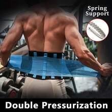 Adjustable Waist Support Belt - Breathable Polyester Blend Back Trainer With Hook-And-Loop Fastener Closure, Hand-Washable Gym For Enhanced Workout Performance, Gym Additions, - Black - View 4