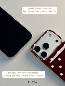 GIIPPA 1件白色底紅色鏤空波點圖案設計手機殼，適用於Phone 17 Pro Max，相容Phone 16 Pro Max、15 Pro Max、14 Pro Max，韓系高端時尚趣味手機殼，相容11/12/13/14/15/16 Pro Max Plus，優雅設計男女皆宜，送給女友的聖誕節、情人節、復活節、婚禮季與生日完美禮物 - 彩色 - 查看 6