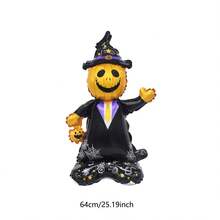 Small Base Skeleton, Pumpkin, Witch, Grim Reaper Shaped Balloon Set Suitable For Halloween And Day Of The Dead Decoration - Multicolor - View 7