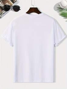 Camiseta Casual de Hombre de Cuello Redondo y Manga Corta - Blanco - Ver 2