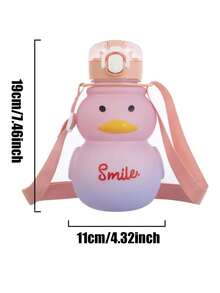 Cute Yellow Duck Water Cup, Summer Highly Attractive Creative Large Capacity Pop-Up Water Bottle With Straw, Plastic Big Belly Cup - Multicolor - View 8