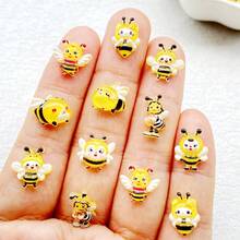 20pcs Mini Cartoon Bee And Honey Jar, Daisy Rhinestone Decoration, Suitable For DIY Nail Art, Scrapbook Decoration, And Jewelry Making - Yellow - View 8