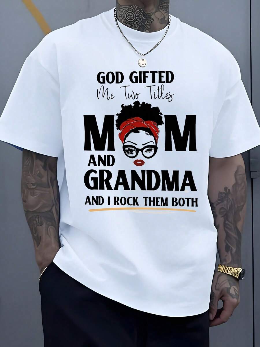 Represent The Pride Of Being A Mother And Grandmother With Great Strength Through This Inspiring Graphic, Ideal As A Special Gift On A Men's T-Shirt - 白色 - 查看 1