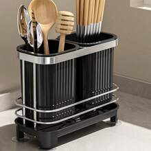 1pc Kitchen Utensil Storage Rack, Dish Drainer, Self-Draining Chopstick & Spoon Organizer, Plastic Material, Suitable For Home Kitchen Countertop Utensil Tray, Kitchen Storage & Organization, Kitchen Tools, Kitchen Utensils, Kitchen Gadgets, Kitchen Essentials, Kitchen Accessories, Self-Draining Design, Multi-Functional Utensil Storage Rack, Suitable For Daily Cooking And Dining Use - Multicolor - View 11
