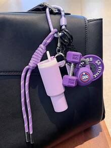 【原創手工】迷你水壺鑰匙圈 編織繩鑰匙圈/手腕飾品 3D耳機配件 LOVE飾品 汽車鑰匙防丟鏈 精緻女孩耳機裝飾 最佳禮物 女款夏季包包掛飾 度假必備 吊飾包掛件 包包鑰匙圈 勳章包飾 - 彩色 - 查看 7