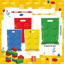 12/20/40 Pieces, Building Block Party Gift Bags, Four-Color Block Design, Suitable For Cartoon Block-Themed Party Bags, Birthday Party Gift Bags, And Holiday Celebration Party Gift Packaging - View 5