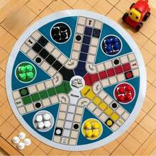 40cm Large Round Fast Track Board Game, 6 Players, Classic Dice Racing Board, Includes 1-6 Numbered Pieces, 1 Round Board, 24 6-Color Pieces, 2 Bonus Dice, Multi-Purpose Fast Track Game, Christmas And Halloween Party Tabletop Game, Adult Family Indoor Leisure Gift - Multicolor - View 6
