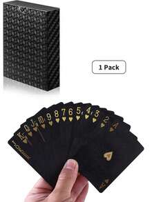 2 Packs Waterproof Plastic Playing Cards, Suitable For Christmas And Holiday Parties, Family Game Nights, Party Favors And Gifts - Includes Foil Cards For Magic Tricks And Novelty Cards, Ideal For Adult, Men And Teen Entertainment (Black) - View 12