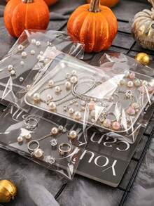 200pcs OPP Transparent Dust-Proof Plastic Self Adhesive Bags, Homemade Transparent Ice Pack Bag, Long Ice Cream Bags, Use For Small Accessories, Baking, Keychains, Pendants, Cards, Holiday Gift Packaging Supplies, Transparent Storage Bags,Halloween Decorations,Halloween Party Supplies,Christmas Decorations - Clear - View 5