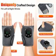 Hailicare Electric Heating Wrist Massager,Cordless Wrist Heating Pad,Rechargeable Red Light Heating Wrist Support With 5 Temperature Gears 3 Vibration Modes, 20 Mins Timing Design, Fits Left & Right Wrist,Suitable For Office/Sports/Travel/Home Daily Use - View 7