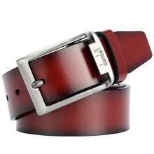 Handmade Men's Belt, Casual Daily Jeans Pin Buckle Leather Belt, Classic Fashion Alloy Buckle Design, Suitable For Work, Business And Travel, 3.7cm Wide (Available In Extra Large And Extra Long) - Multicolor - View 18