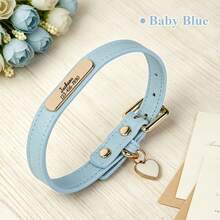 Lightweight PU Litchi Grain Soft Leather Customized Dog & Cat Collar, Sweet & Cute, Engraved Nameplate - Multicolor - View 14