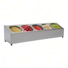Top Shelf Gastronorm Container Rack 5 (Stainless Steel, Dishwasher-, Incl. 5 1/6 Containers With 5 Matching Lids - Slivery - View 6