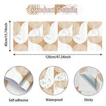 Stiker Lantai Vinyl Tempel dan Lepas 40*120CM, Pola Marmer Kayu Beige, Ubin Lantai Anti Selip Tahan Air yang Dapat Dilepas, Dekorasi Lantai Geometris Minimalis untuk Rumah Sewa, Kamar Tidur, Dapur, Kamar Mandi - Stiker lantai motif kayu - View 4