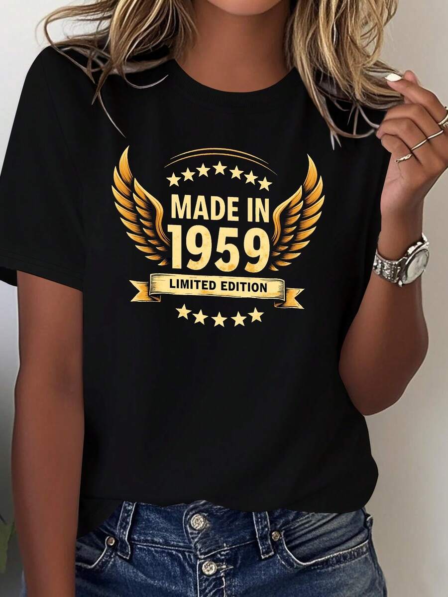 Women's Limited Edition Pure Comfortable T-Shirt Made In 1959 - Black - View 1