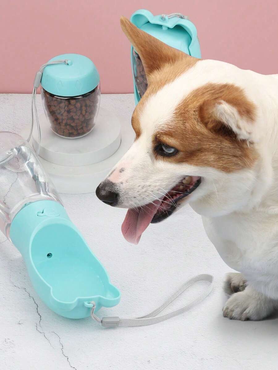 Mint Blue Portable Pet Outdoor Water & Food Bowl