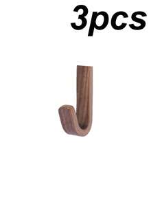 Walnut Color Wooden Wall Hook No-Drill Bathroom Kitchen Door Hanging Organizer Clothes Bag Storage Rack Heavy Duty Durable Home Essential Decor - Multicolor - View 14