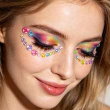 Party Joy 1pc Acrylic Rhinestone Stickers, Rhinestone Stickers For DIY, Music Festival, Y2K Makeup, Party Facial Decoration - Multicolor - View 7