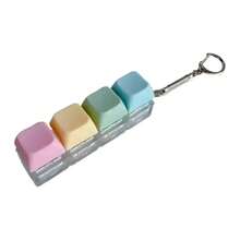 1pc Linear 4-Key Keyboard Switch Tester Keychain, Macaron Light Color Stress Relief Keychain, Portable Stress Relief Keycap Pendant, Anxiety Relief Goodies, Cute Backpack Charm Party Gift - Multicolor - View 11
