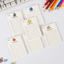 6pcs Minimalist Creative Cute Fruit Memo Pads - Random Style - Planner Material Paper Student Checklist Notepad - Fruit Daily Schedule To-Do List Stationery - Suitable For Back To School Student Supplies School Supplies - Random Style - View 9
