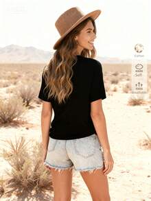 Camisetas de Tallas grandes - Negro - Ver 2