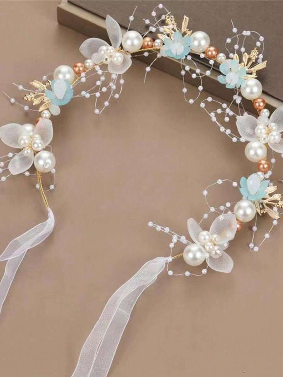 1 Piece Delicate Korean Style Headband, Forest Type Hair Accessory For Weddings And Daily Wear - Blue - View 1