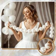 22pcs Pearl White Decorative Flower Wreath, White Faux Pearl Balls, White Artificial Pearls, Suitable For DIY Crafts, Home Decor, Staircase, Wedding, Christmas Tree, Wreaths, Party Decoration - View 2