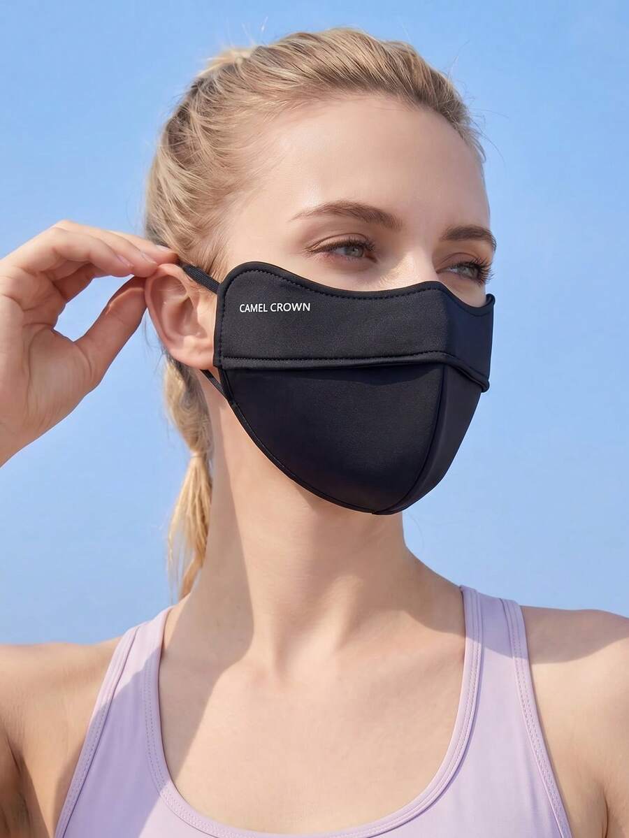 CAMEL CROWN Women's 3D Sun Protection Face Mask, Cooling Ice Silk UV Protection Black Hiking Sunshade Mask - Black - View 1