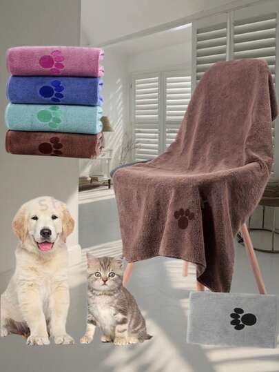 1 pieza Toalla para mascotas superabsorbente, suave y de secado rápido, adecuada para secar, acicalar, bañar y limpiar mascotas, toalla de secado para perros y gatos, toalla esencial para el baño de mascotas, suministros de acicalado y baño para mascotas, imprescindible para perros, imprescindible para gatos, cochecito para perros, chándal, cuidado de cachorros, juego, pijama navideño a juego para la familia, artículos para gatos, artículos para perros