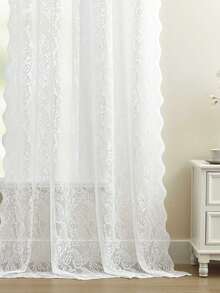 1pc/2pcs Bohemian Sheer Curtains, Light Filtering Tassel Drapes For Living Room Bedroom, Elegant Window Treatment, Flowy Fringe Design, Soft Breeze Decor, Privacy Semi-Transparent, Farmhouse Vintage Style, Easy Hang Gift - White - View 4