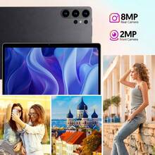 SOYES 10,1-Zoll-Tablet, 12 GB interner Speicher, 256 GB RAM. Dual-SIM-Slot, Speicher erweiterbar auf bis zu 1 TB per TF-Karte. Full-HD-Touchscreen, 8-MP-Frontkamera + 16-MP-Dual-Rückkamera, WLAN-fähig, USB-C-Anschluss (Netzteil nicht im Lieferumfang enthalten). - Silber - Übersicht 4