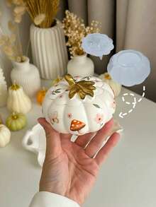 A Set Of Pumpkin-Shaped Storage Container With Leaves Silicone Mold, DIY Creative Pumpkin Candle Vessels Plaster Mould, Epoxy Resin Mold For Holiday Home Decor & Gifts Ornament, Handicrafts Casting Molds, Autumn Halloween Decoration Gypsum Mold - 01-straight-eared Rabbit Tray Silicone Mold - View 1
