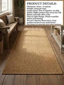 1pc Machine Washable Camel Color Pineapple Ring (Faux Jute) Decorative Rug, TPR Non-Slip Bottom, Decorative Rug, Bedroom Decor, Small Rug, Rug, Home Decor, Living Room Rug, Living Room Small Rug, Bedroom Rug, Living Room Home Decor, Outdoor Rug, Washable Rug, All Season Style, Our Innovative Design, Platform Hot-Selling Style, Spring Doormat, Decorative Rug, Hot-Selling Style, Holiday Gift, Party - Camel - View 3