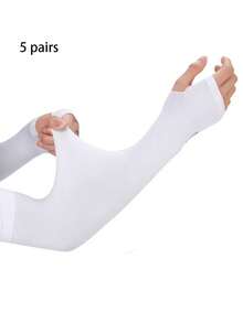 5 Pairs Men's Summer Sun Protection Arm Sleeves, Ultra-Thin Breathable Cool Comfortable, Suitable For Outdoor Sports Cycling Running Travel - A - View 10