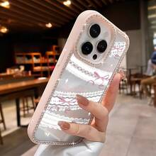 [24h Shipping From DE/FR/ES]Apple 17 16 15 Promax Phone Case - Luxury Bling Case With Lace Bow And Rhinestones, Fashion Star Diamond Case, Suitable For IPhone 17 Pro Max 17 16 15 14 Plus 13 12 11 Protective Case, Christmas Gift, New Year's Gift, Easter Gift, Halloween Gift, Gift For Family, Phone Case Gift For Women Men Birthday Present - 1 Piece Of Picture Color - View 1