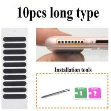 Self-Stick Long Earpiece Dust Mesh Accessory Package With Supporting Tools, Including Tweezers And Double-Sided Cleaning Wipes To Clean Phone Holes Before Applying Dust Mesh Stickers - Multicolor - View 8