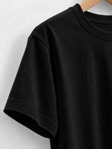 Men's Printed T-Shirt & Shorts Set - 100% Pure Cotton, Fun Prints, Street Casual Style - 黑色 5 - 查看 4
