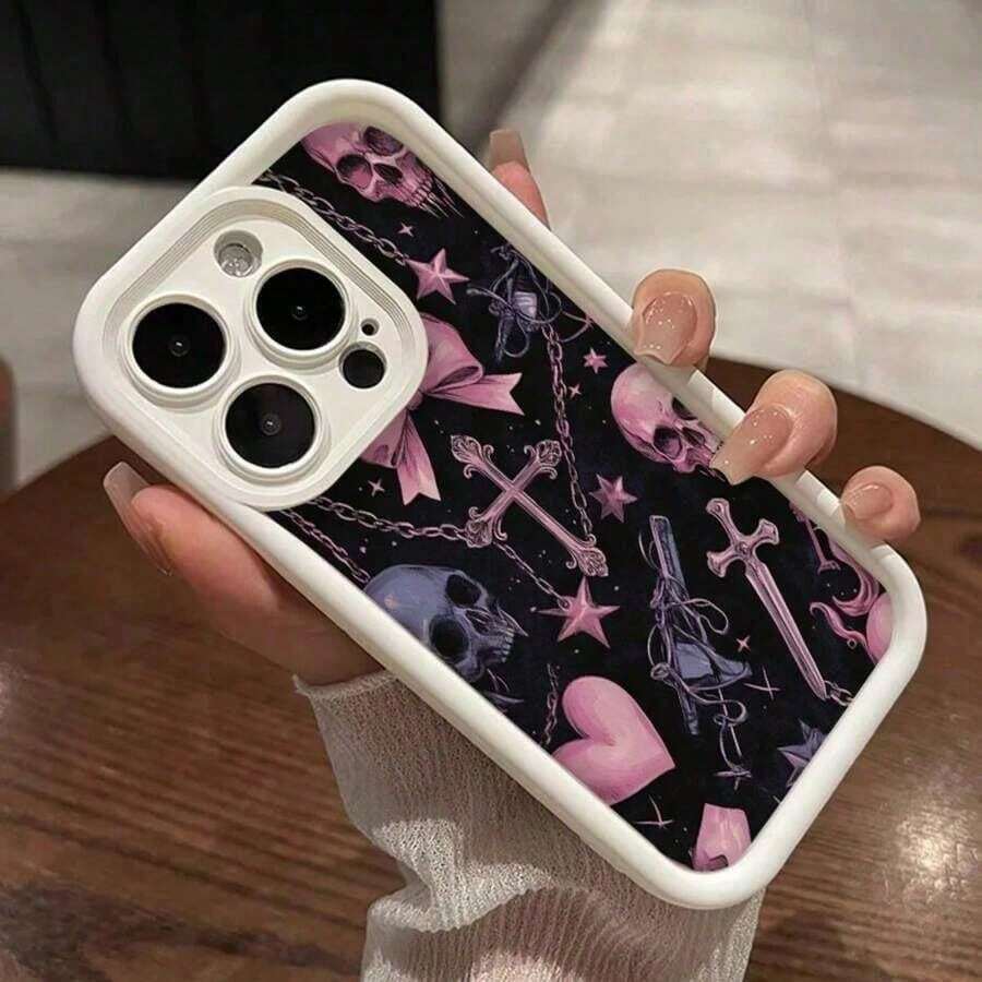 2026 A Creative Phone Case With A Gothic Skeleton Design, Bow, Skull, And Cross For 17, 16, 15 Pro, 14 Plus, 13, 12, 11, And More. Soft Case. Christmas Accessories. Exquisite Phone Cases That Add A Festive Touch, Limited Christmas Edition, Customizable, Personalized Phone Case For 17 Pro, As A Christmas Gift, 16 Promax Case, Hot Item, New Year's Special Offer, The Best Gift Choice For Friends Or Family. Gift Case - 多色1 - 查看 1