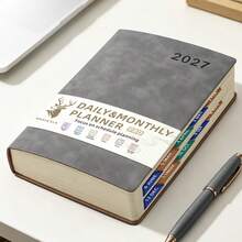 2027 Self-Discipline Planner, 320 Pages High-Quality Faux Leather Cover, Multi-Color Design Monthly & Weekly Dual Layout, Portable Compact Size, Adult Time Management & Goal Tracking, Challenge Yourself School Supplies - A5 - View 17