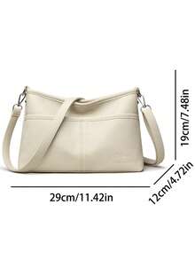 Fashion Pu Leather Shoulder Bag Women Large Capacity Casual Crossbody Bags 2026 New Style High-End Feeling Middle-Aged - White - View 4